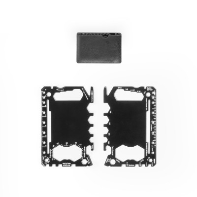 PEEBLES. Cartão multifunções em aço inoxidável com 20 funções